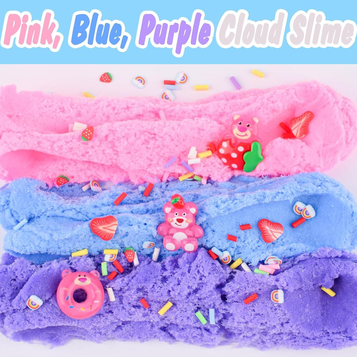 Pink Peach Cloud Slime Kit, with Fun Panda Slime Add Ins, Soft Non-Sticky, Scented Slime Kit for Kids, Birthday Gifts for Boys & Girls, Classroom Rewards, DIY Stress Relief Toy
