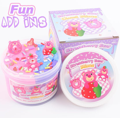 Pink Peach Cloud Slime Kit, with Fun Panda Slime Add Ins, Soft Non-Sticky, Scented Slime Kit for Kids, Birthday Gifts for Boys & Girls, Classroom Rewards, DIY Stress Relief Toy