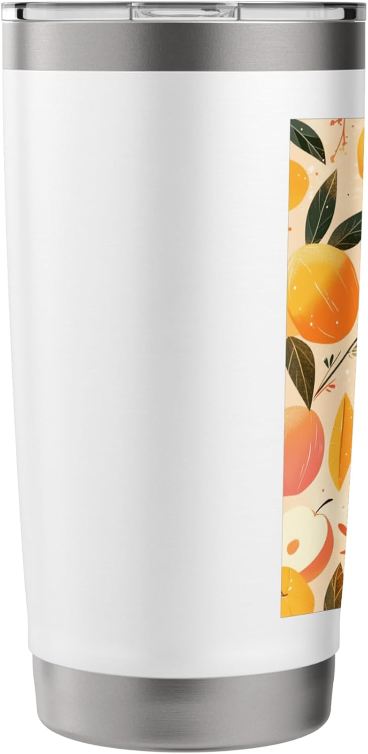 Peach Pattern Art Stainless Steel Insulated Tumbler