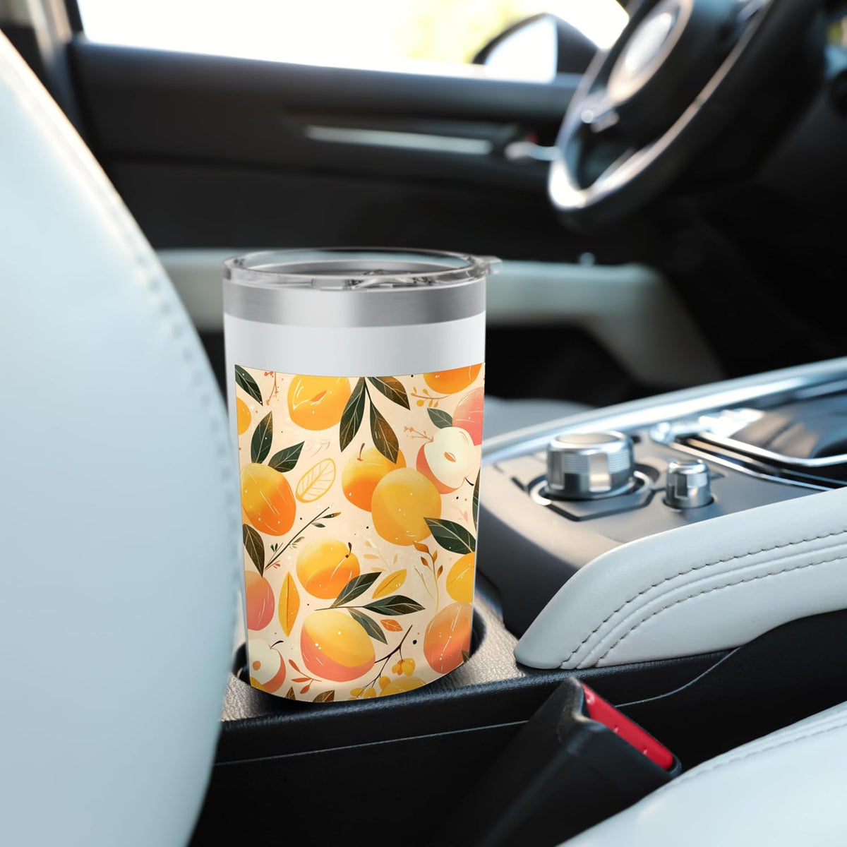 Peach Pattern Art Stainless Steel Insulated Tumbler