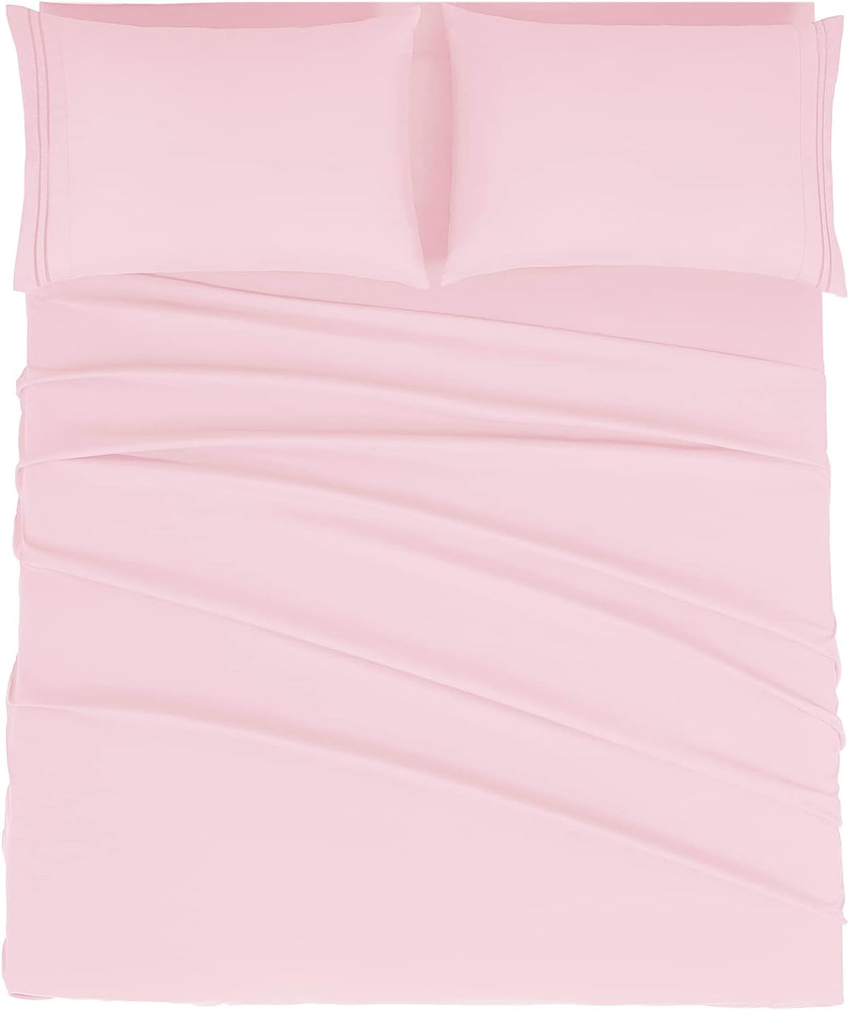 Queen Size Sheet Set - Hotel Luxury 1800 Bedding Sheets & Pillowcases - Deep Pocket Fitted Sheet, Soft, Breathable, Wrinkle & Fade Resistant - 4 Piece (Queen, Blush Pink)