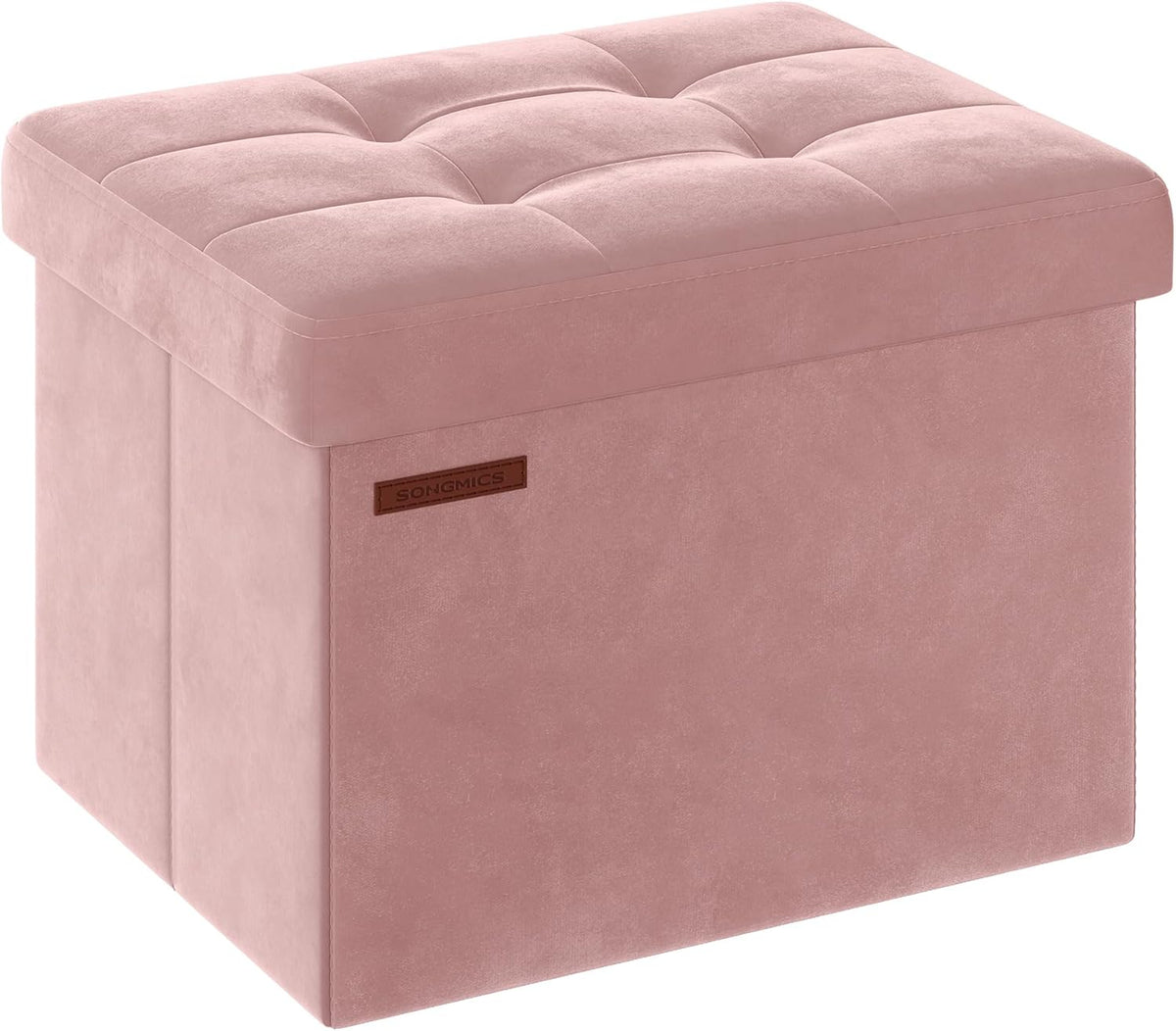 SONGMICS Small Folding Storage Ottoman, 12.2 x 16.1 x 12.2 Inches