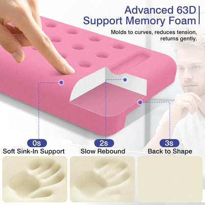 L-Shaped Desk Edge Cushion, 2 PCS Elbow Rest for Desk, Pink