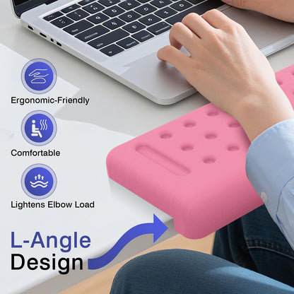 L-Shaped Desk Edge Cushion, 2 PCS Elbow Rest for Desk, Pink