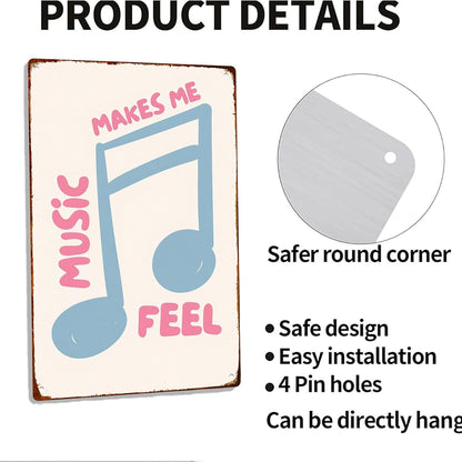 Music Signs Pastel Pink And Baby Blue Metal Sign Trendy Retro Aesthetic Coquette Girly Dorm 8*12 Inch Posters For Home Office Kitchen Garage Man Cave Wall Decor As A Focal Point That Attracts Attention Artwork