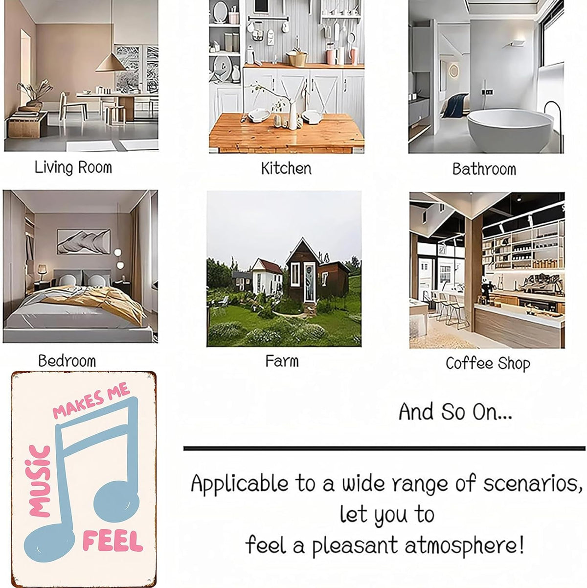Music Signs Pastel Pink And Baby Blue Metal Sign Trendy Retro Aesthetic Coquette Girly Dorm 8*12 Inch Posters For Home Office Kitchen Garage Man Cave Wall Decor As A Focal Point That Attracts Attention Artwork