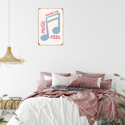 Music Signs Pastel Pink And Baby Blue Metal Sign Trendy Retro Aesthetic Coquette Girly Dorm 8*12 Inch Posters For Home Office Kitchen Garage Man Cave Wall Decor As A Focal Point That Attracts Attention Artwork
