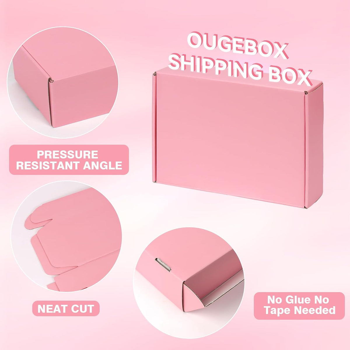 10x8x2 In Pink Shipping Boxes Medium, Pack of 30 Corrugated Mailer Boxes for Packaging Small Business