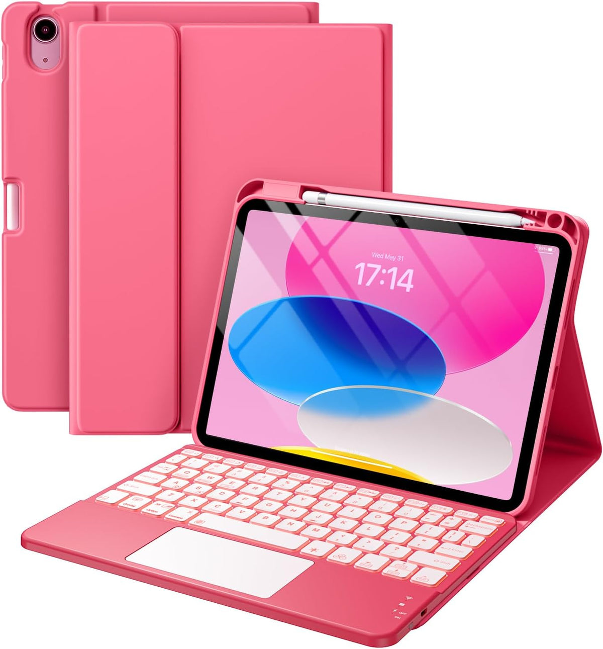 Harvopu for iPad A16 11th/10th Generation Case with Keyboard, Folio Cover