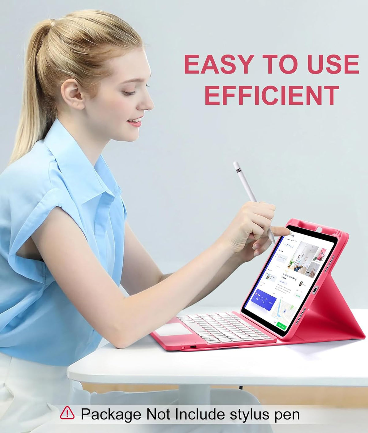 Harvopu for iPad A16 11th/10th Generation Case with Keyboard, Folio Cover