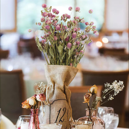 Dried Flower Pink Globe Amaranth Dried Flowers Bundles Natural Dried Flowers Bouquet for Wedding Table Vase Decor Boho DIY Wreath Floral Home Office Party Garden Decoration