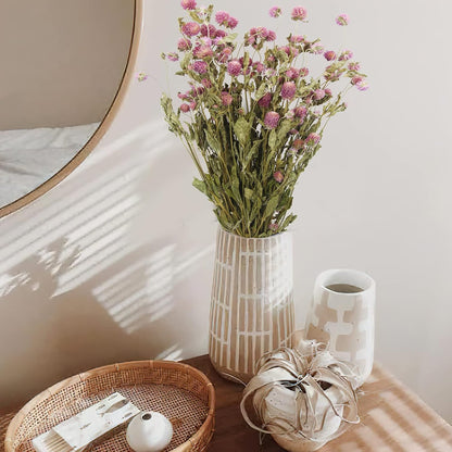 Dried Flower Pink Globe Amaranth Dried Flowers Bundles Natural Dried Flowers Bouquet for Wedding Table Vase Decor Boho DIY Wreath Floral Home Office Party Garden Decoration