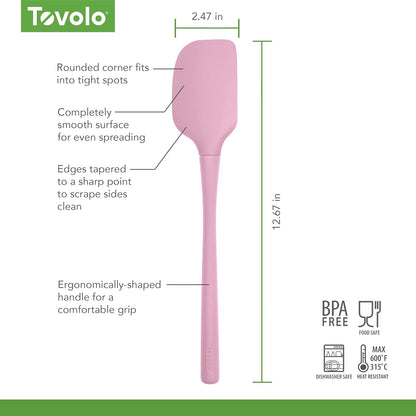 Silicone Spatula for Cooking Baking Mixing Scraping Bowls Heavy Duty Dishwasher Safe Large Long Handle BPA Free One Piece Silicone Spatula Kitchen Utensil Heat Resistant, Pink Sorbet