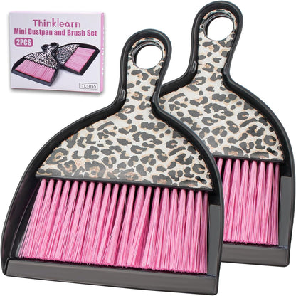 2PCS Small Dust Pan and Brush Set, Mini Broom Dustpan Kit