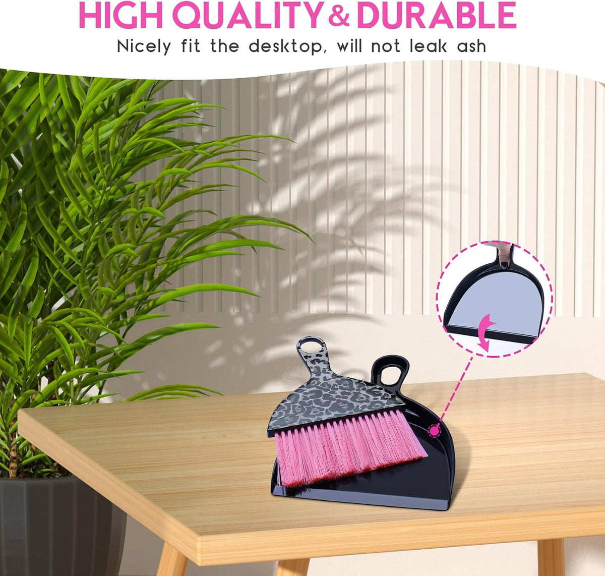 2PCS Small Dust Pan and Brush Set, Mini Broom Dustpan Kit