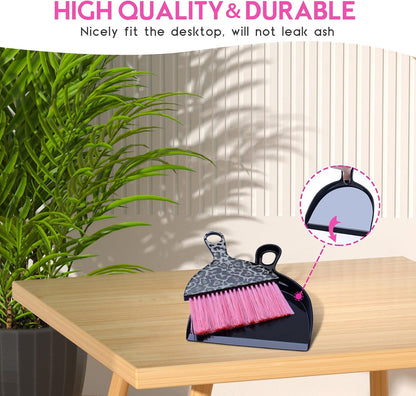 2PCS Small Dust Pan and Brush Set, Mini Broom Dustpan Kit