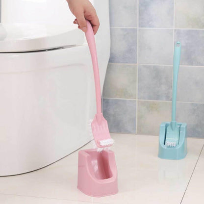 Toilet Brush Set Corner Cleaner with Base, 3 Piece Long Handle