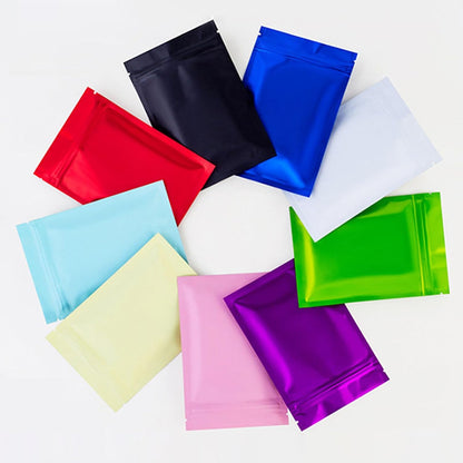 100 Pcs Odor Proof Resealable Mylar Bags (Pink, 6.3" x 9.4")