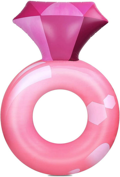 Bachelorette Pool Floats for Adults Inflatable Diamond Ring Floatie 63" x 43" Bachelorette Party Favors Bride Pink Pool Float for Engagement Wedding Bachelorette Pool Party