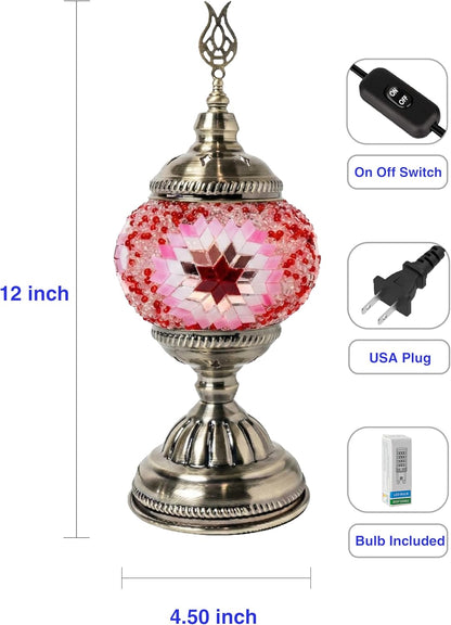 Turkish Mosaic Lamp Kit | DIY Art & Craft Project for Adults | Make Your Own Handmade Lamp (Pink)