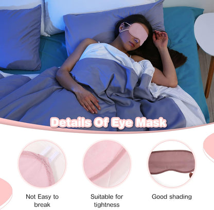 100 Pieces Silk Eye Sleeping Mask Bulk with Adjustable Strap Christmas Blackout Eye Cover Gifts for Night Blindfold for Women Men Comfortable Travel Sleep(Pink)