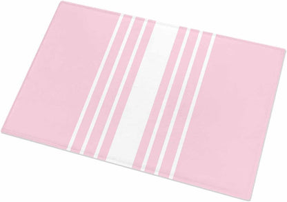 Bathroom Rug Bath Mat,Modern Pink Stripes Absorbent Non Slip Soft Microfiber Shaggy Plush Bath Rugs for Shower,Abstract Geometric Line 16"x24"
