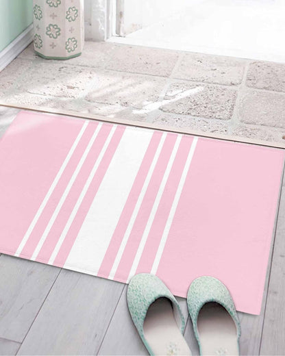 Bathroom Rug Bath Mat,Modern Pink Stripes Absorbent Non Slip Soft Microfiber Shaggy Plush Bath Rugs for Shower,Abstract Geometric Line 16"x24"