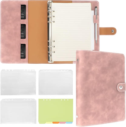 A5 Binder Refillable Planner Notebook 6 Ring, Pink
