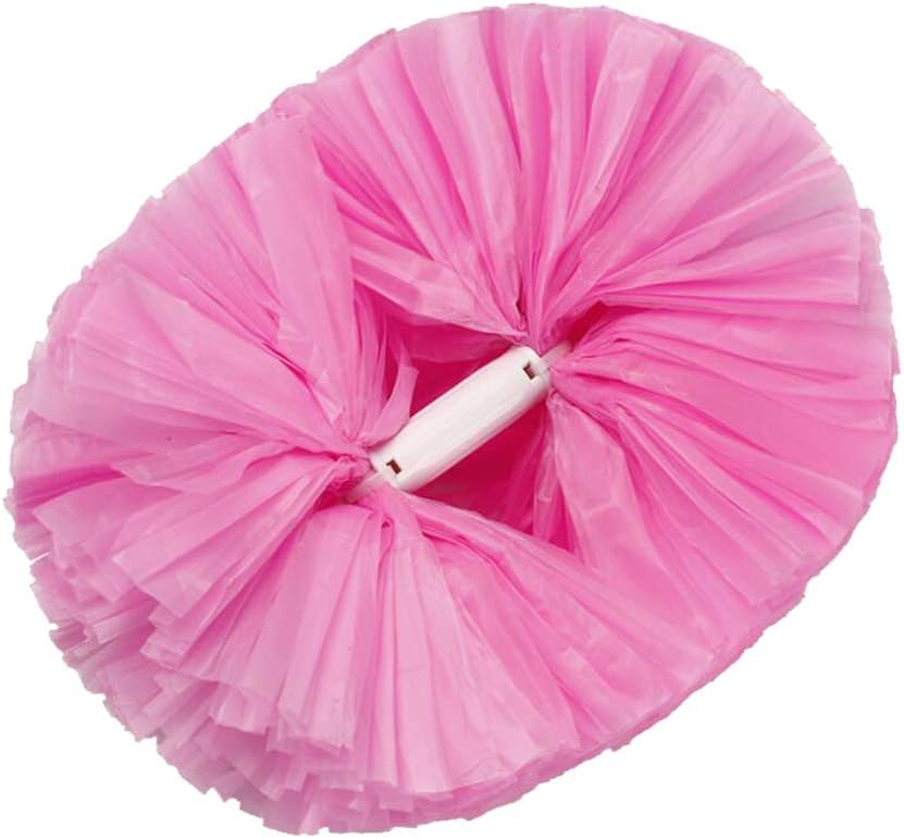 10 pcs Plastic Cheerleading Pom Poms for Kids with Handle Matte Cheer Pom for Dance Sports Holiday Celebration (Pink)
