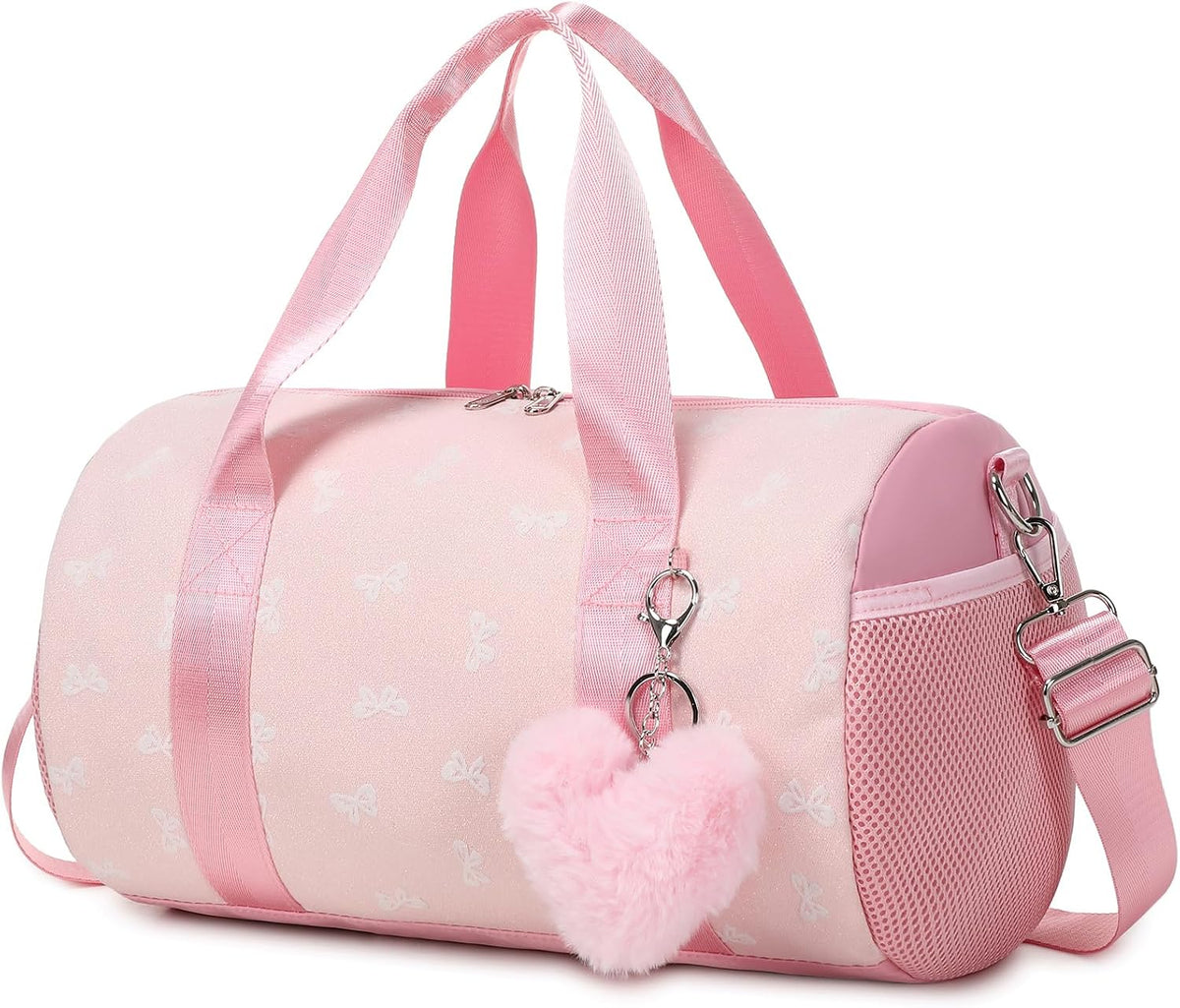 Little Girls Glitter Bag with Waterproof Wet Pocket for Ballet