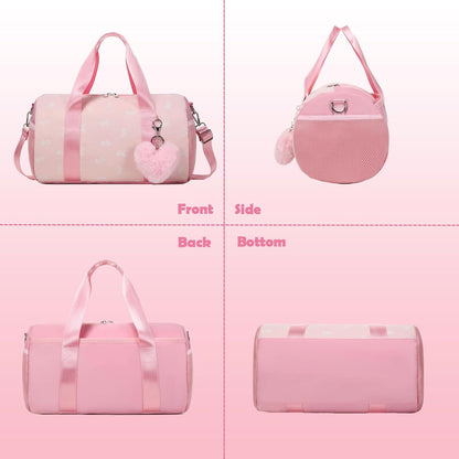 Little Girls Glitter Bag with Waterproof Wet Pocket for Ballet