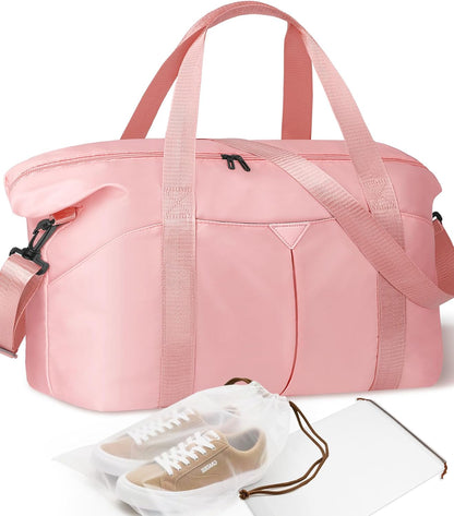 Duffle Bag for Travel with Trolley Sleeve, Gym Bag, Pink