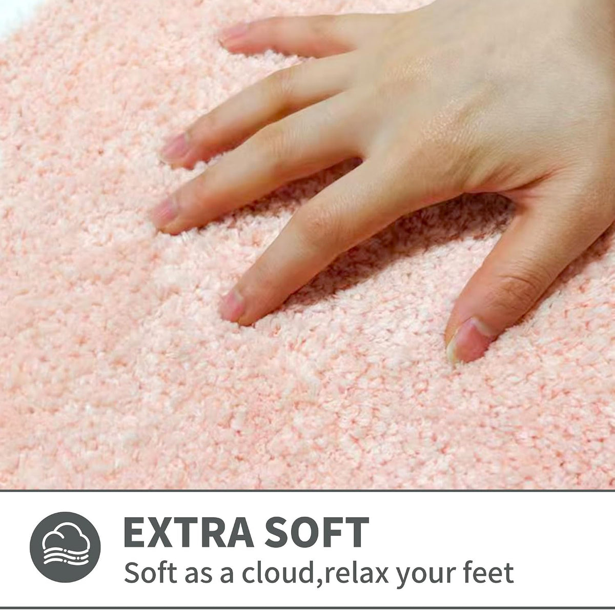 Scalloped Coral Pink Bathroom Rugs Mat,Non Slip Absorbent Quick Dry Bath Mats for Shower Room,Plush Microfiber Bath Rug for Bathroom Floor Washable Carpet for Shower Tub Sink Bedroom,16"x24"