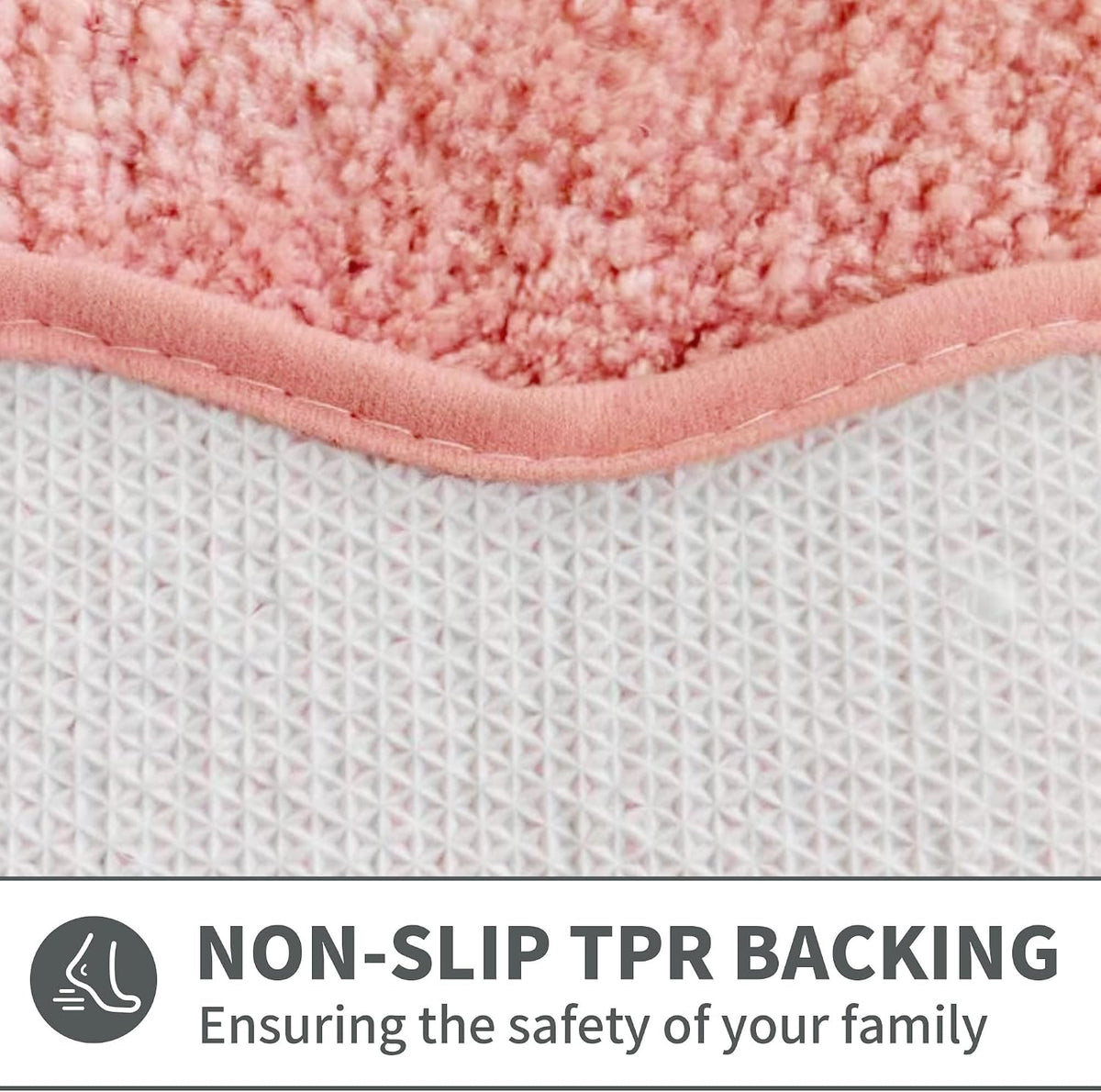 Scalloped Coral Pink Bathroom Rugs Mat,Non Slip Absorbent Quick Dry Bath Mats for Shower Room,Plush Microfiber Bath Rug for Bathroom Floor Washable Carpet for Shower Tub Sink Bedroom,16"x24"