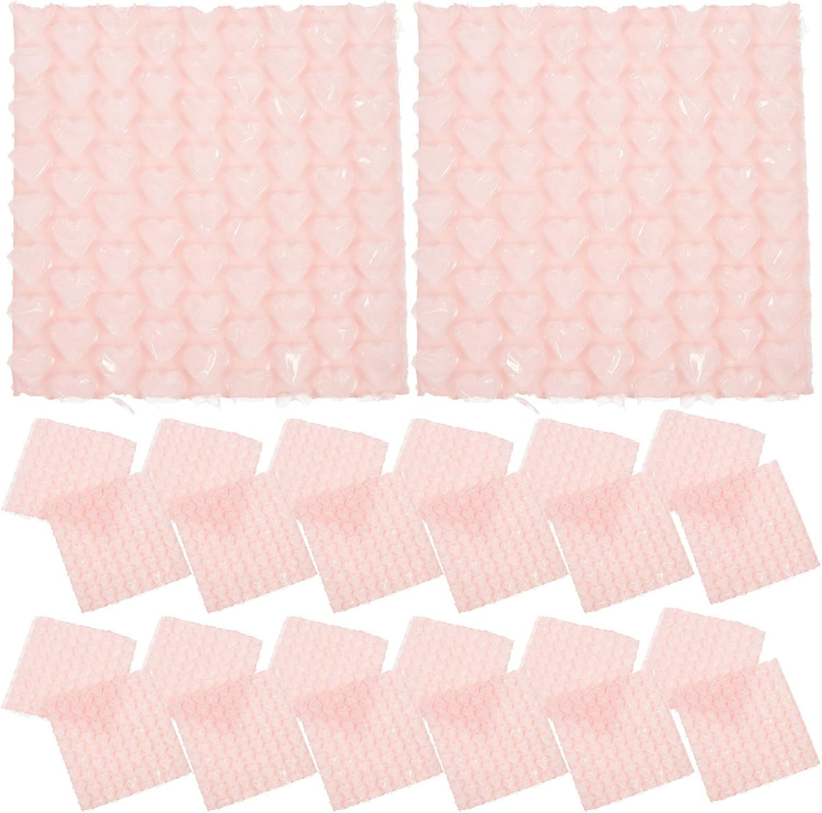 50pcs Pink Heart-shaped Air Pillows for Moving Boxes and Fragile Items, Plastic Bubble Cushioning Wrap with Void Fill Function, Reusable Shockproof Packing Air Bags for Different