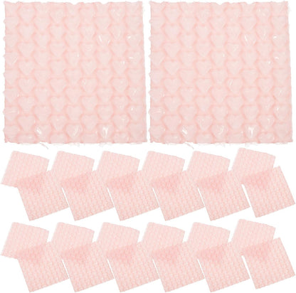 50pcs Pink Heart-shaped Air Pillows for Moving Boxes and Fragile Items, Plastic Bubble Cushioning Wrap with Void Fill Function, Reusable Shockproof Packing Air Bags for Different