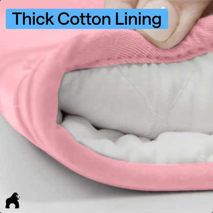 Silicone Oven Mitts, 550F Heat Resistant, 12.5x8.3, Pink