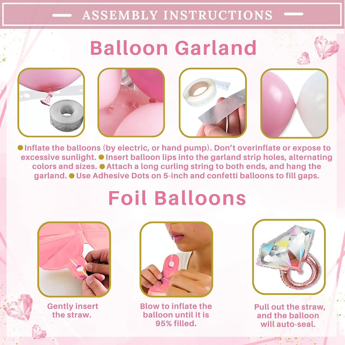 188 Pc Pink Bridal Shower Decorations – Balloon Arch, Boxes & A-Z Letters