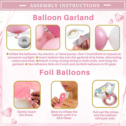 188 Pc Pink Bridal Shower Decorations – Balloon Arch, Boxes & A-Z Letters