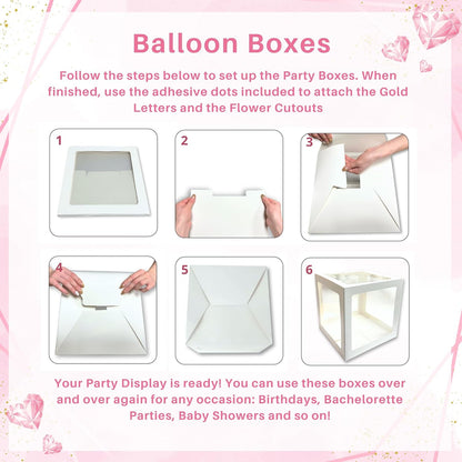 188 Pc Pink Bridal Shower Decorations – Balloon Arch, Boxes & A-Z Letters