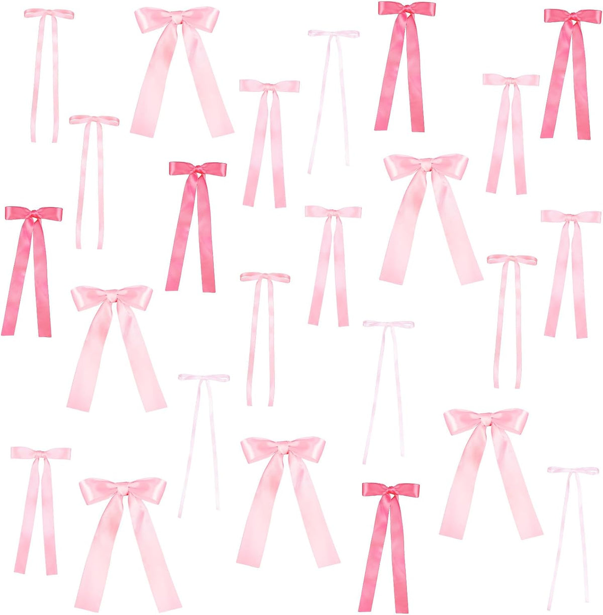 40Pcs Pink Bow Wall Decor DIY Ribbon Bow Photo Backdrop Pink Bow Birthday Decorations for Women Girls Room Decor Coquette Party Bachelorette Baby Shower Wedding