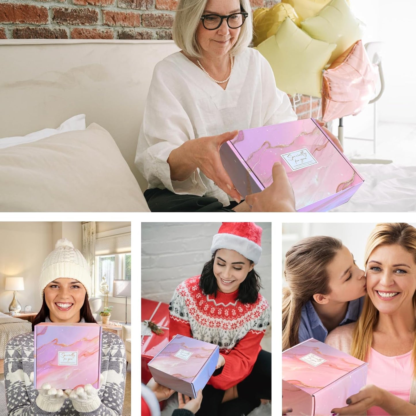 Happy Birthday Gifts for Women, 9pc Get Well Baskets, Pink Self Care Package Relaxing Spa Bath Thinking of You Gift Set for Gf Sister Friend Nurse Daughter Teacher Mother Christmas