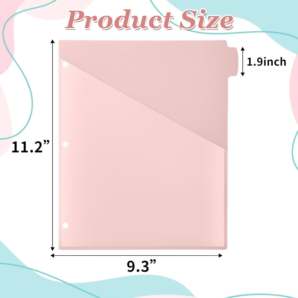 12 Pcs Binder Dividers for 3 Rings Binders 2 Pockets Tabs, Pink