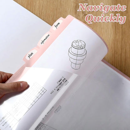 12 Pcs Binder Dividers for 3 Rings Binders 2 Pockets Tabs, Pink