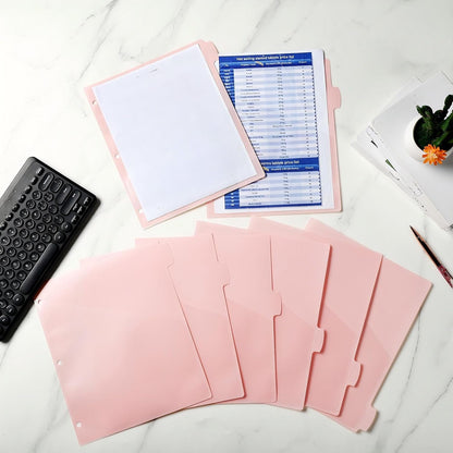 12 Pcs Binder Dividers for 3 Rings Binders 2 Pockets Tabs, Pink