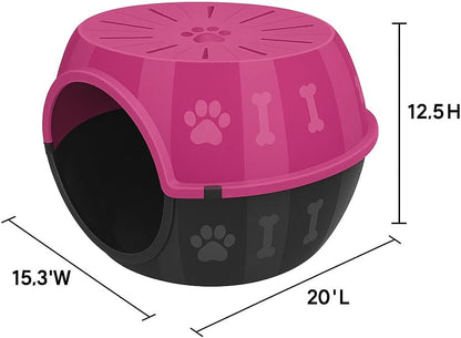 Cat Cave - Cozy Cat Bed Cave for Relaxation, Durable Plastic Cat Houses for Indoor Cats, Modern Design, Easy to Clean, Loved by Cats, Large 12.5" H x 20" L x 15.3" W.