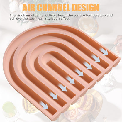 Silicone Hot Pot Holder, Reusable Heat Resistant Trivet Mats - Pink&Orange Non-Slip Pad for Dining Table, Countertop, Kitchen - Dishwasher Safe, Flexible for Bowls, Pans & Plates (Set of 4)