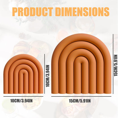 Silicone Hot Pot Holder, Reusable Heat Resistant Trivet Mats - Pink&Orange Non-Slip Pad for Dining Table, Countertop, Kitchen - Dishwasher Safe, Flexible for Bowls, Pans & Plates (Set of 4)