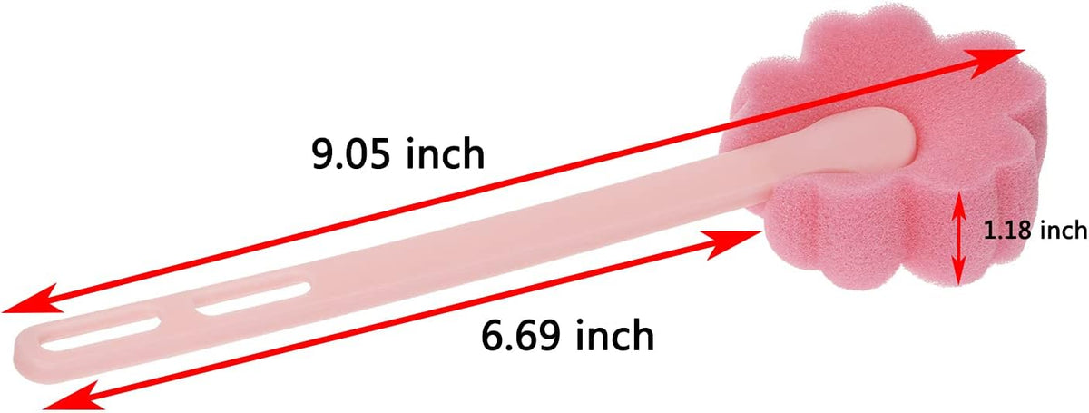 5Pcs Pink Sponge Bottle Brush 17cm Long Handle Flower Shaped Cleaning Brushes for Reusable Water Bottles Containers Glasses