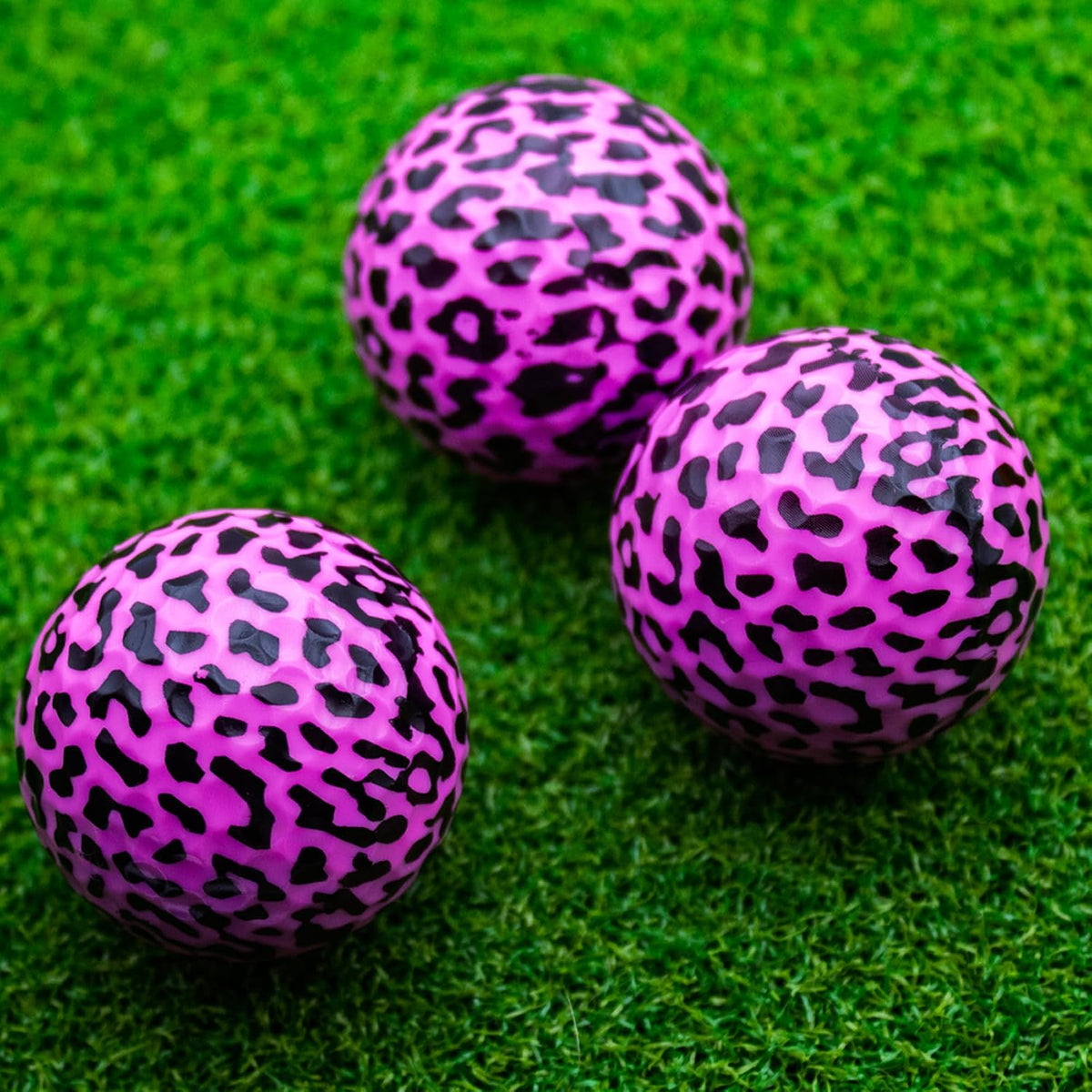 GBM Pink Leopard Print Novelty Golf Balls – Full Leopard Print Color Golf Balls for Gifts, Tournaments, League Events & Collectors, Ladies Golf Accessories, 12 Pack